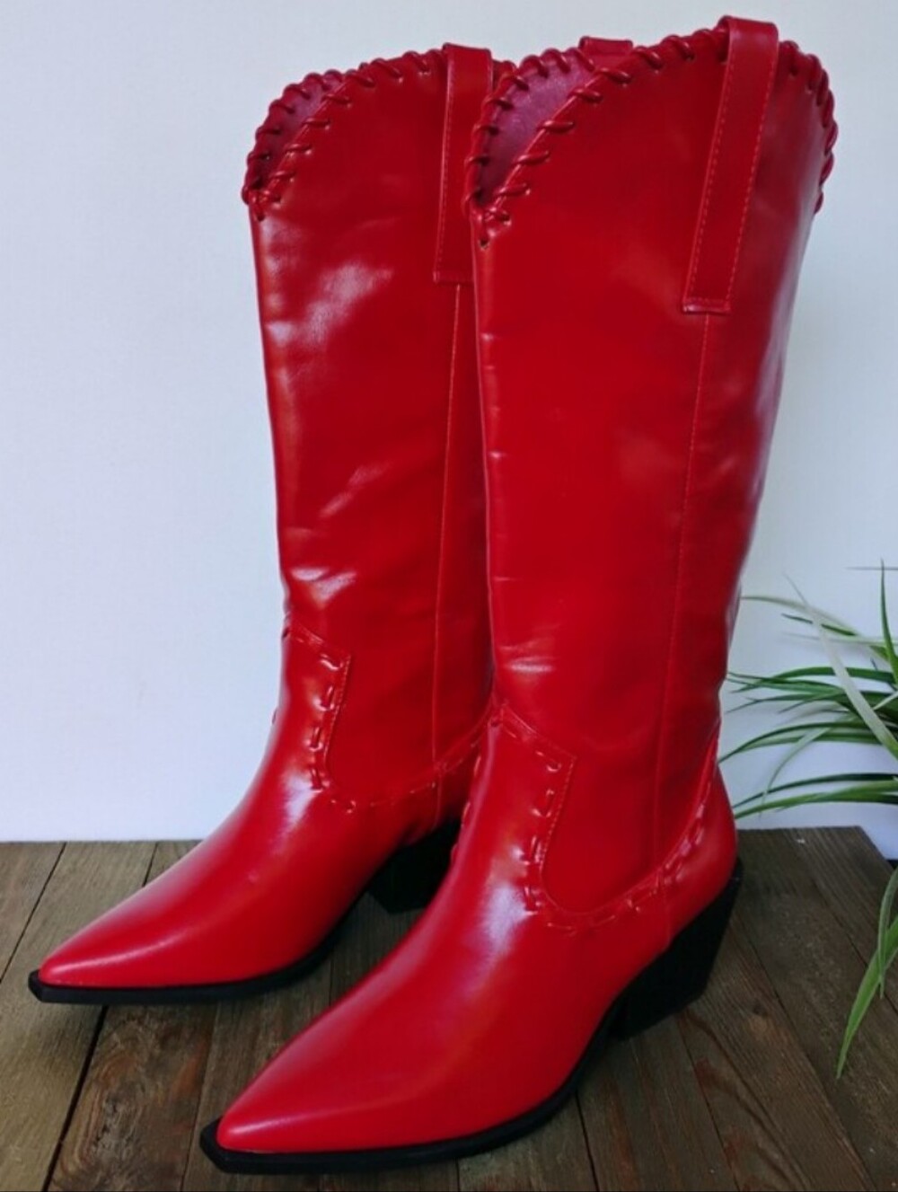 Red Crimson Pointed-Toe Western Boots Billini Yanet Size 6 Womens NEW